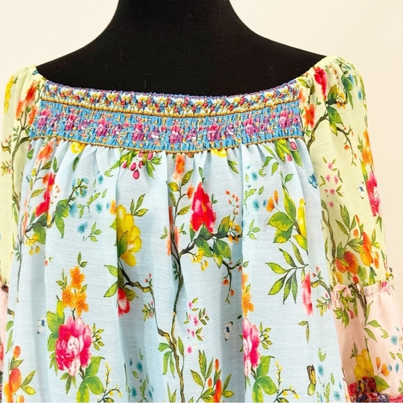 Ruby Yaya Botanica Bellagio Embroidered Bell Sleeves Off The Shoulders Blouse S - Picture 3 of 10